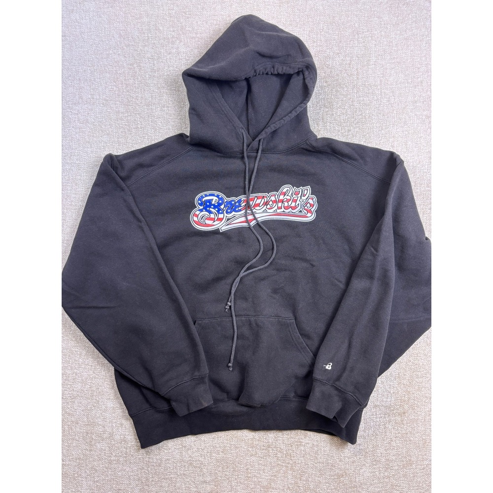 Badger Sport Brewskis American Flag Graphic Hoodie Black Mens XL